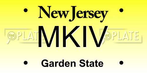 MKIV New Jersey License Plate