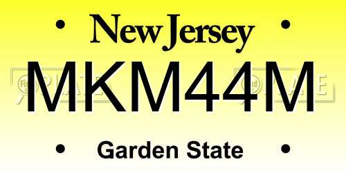 MKM44M New Jersey License Plate