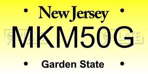 MKM50G New Jersey License Plate