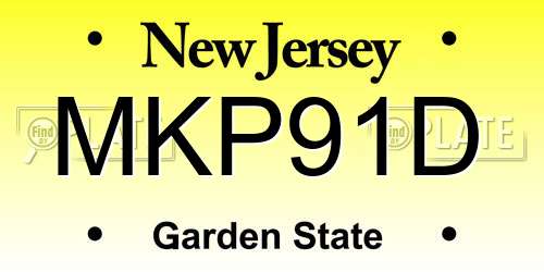MKP91D New Jersey License Plate