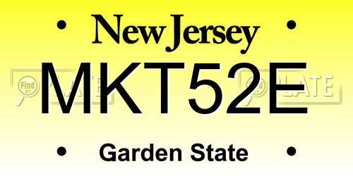 MKT52E New Jersey License Plate