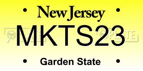 MKTS23 New Jersey License Plate