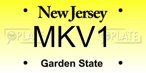 MKV1 New Jersey License Plate