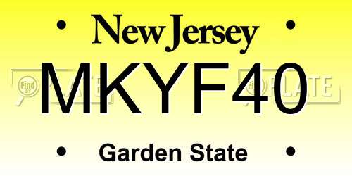 MKYF40 New Jersey License Plate
