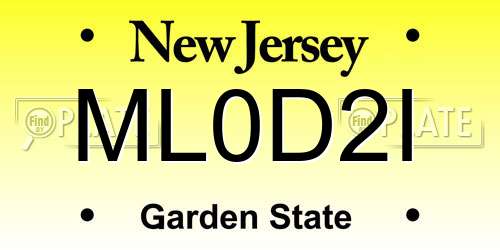 ML0D2I New Jersey License Plate