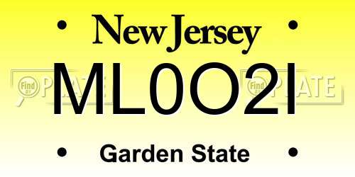 ML0O2I New Jersey License Plate