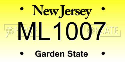 ML1007 New Jersey License Plate