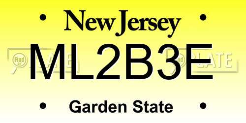 ML2B3E New Jersey License Plate