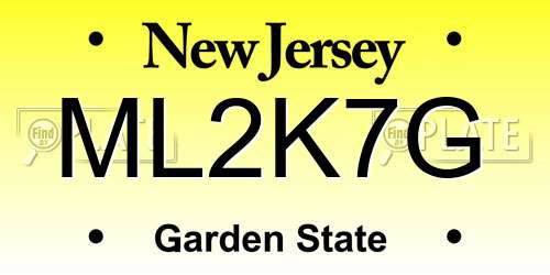 ML2K7G New Jersey License Plate