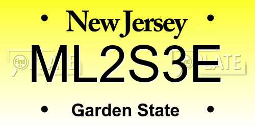 ML2S3E New Jersey License Plate