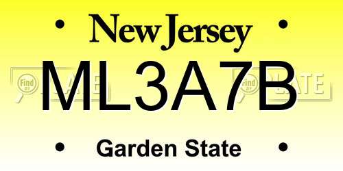 ML3A7B New Jersey License Plate