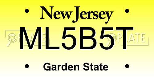 ML5B5T New Jersey License Plate