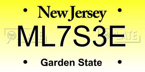 ML7S3E New Jersey License Plate