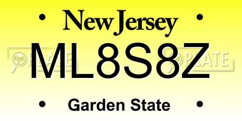 ML8S8Z New Jersey License Plate