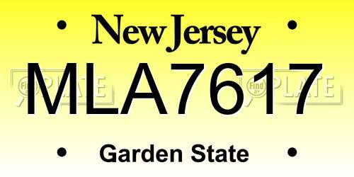 MLA7617 New Jersey License Plate