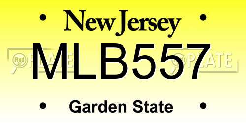 MLB557 New Jersey License Plate