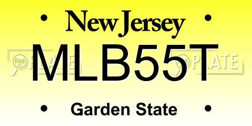 MLB55T New Jersey License Plate