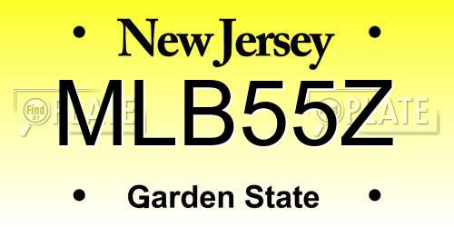 MLB55Z New Jersey License Plate