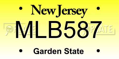 MLB587 New Jersey License Plate