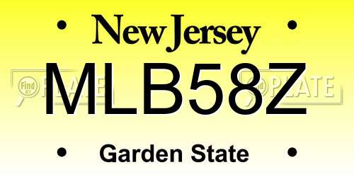 MLB58Z New Jersey License Plate