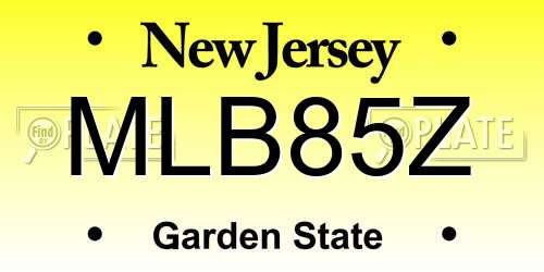MLB85Z New Jersey License Plate