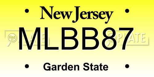 MLBB87 New Jersey License Plate