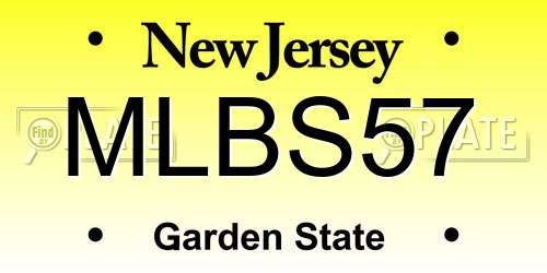 MLBS57 New Jersey License Plate