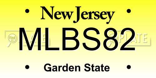 MLBS82 New Jersey License Plate