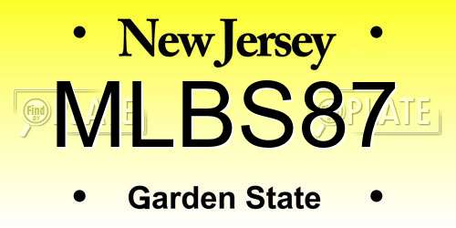 MLBS87 New Jersey License Plate