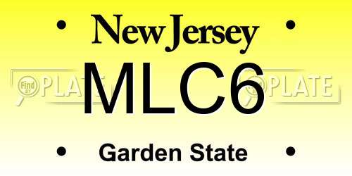 MLC6 New Jersey License Plate