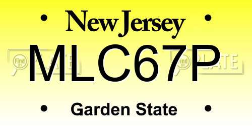 MLC67P New Jersey License Plate