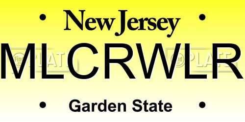MLCRWLR New Jersey License Plate