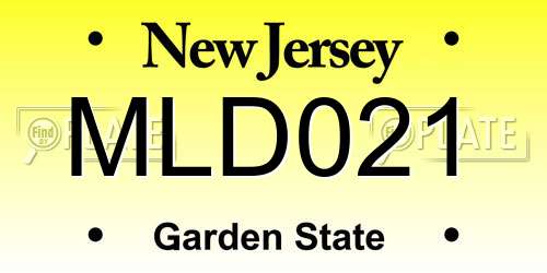 MLD021 New Jersey License Plate