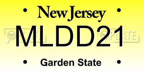 MLDD21 New Jersey License Plate