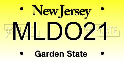 MLDO21 New Jersey License Plate