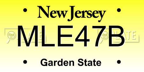 MLE47B New Jersey License Plate