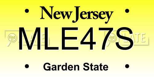 MLE47S New Jersey License Plate