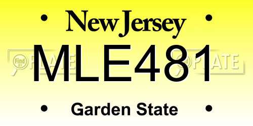MLE481 New Jersey License Plate