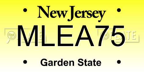 MLEA75 New Jersey License Plate