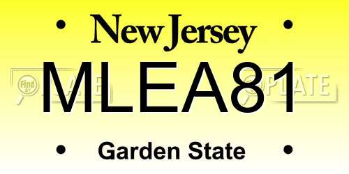 MLEA81 New Jersey License Plate
