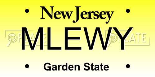MLEWY New Jersey License Plate