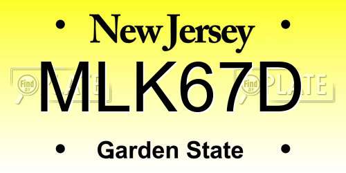 MLK67D New Jersey License Plate