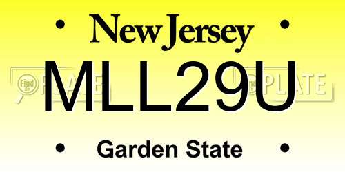 MLL29U New Jersey License Plate