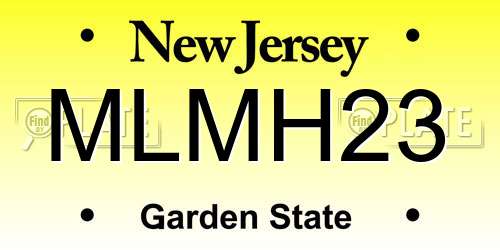MLMH23 New Jersey License Plate