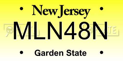 MLN48N New Jersey License Plate
