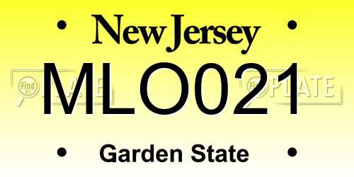 MLO021 New Jersey License Plate