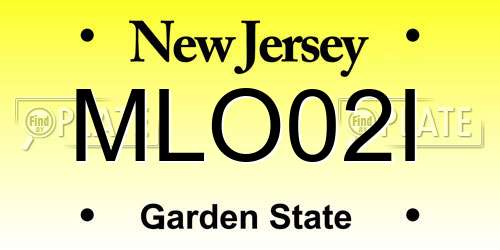 MLO02I New Jersey License Plate