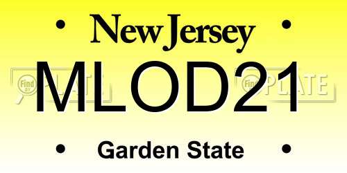 MLOD21 New Jersey License Plate