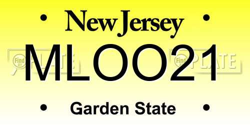 MLOO21 New Jersey License Plate