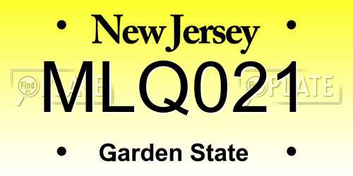 MLQ021 New Jersey License Plate